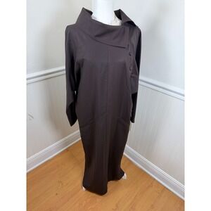 Envelope 1976 Brown Asymmetrical Neckline Maxi Dress Long Sleeve‎ EU 36/US S NWT